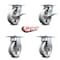 Service Caster 6 Inch V Groove Semi Steel Caster Set with Roller Bearing 2 Brakes and 2 Rigid SCC-35S620-VGR-SLB-2-R-2 - alternate 4